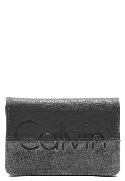 Carteira Couro Calvin Klein Recorte Cinza - Marca Calvin Klein