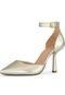 Sapato Scarpin Slingback Feminino Lumiss Salto Fino Moda Social Confortável Dourado - Marca LUMISS