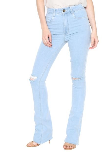 Calça Jeans Lez a Lez Flare Rasgada Azul - Marca Lez a Lez