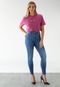 Camiseta Cropped Calvin Klein Jeans Reta Logo Rosa - Marca Calvin Klein Jeans