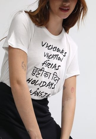 Camiseta Colcci Vacation Off-White
