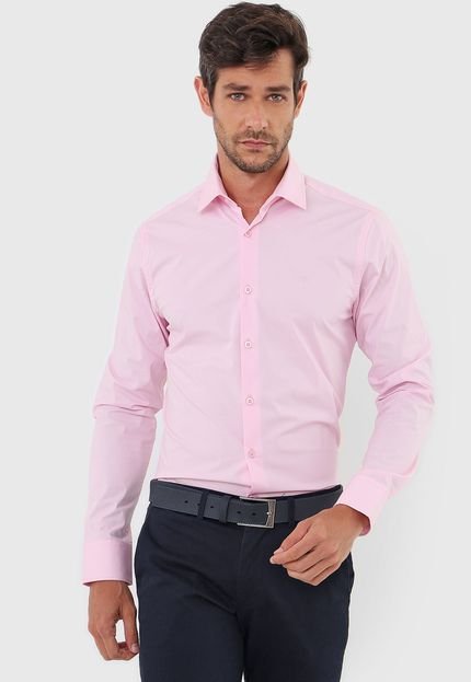 Camisa Forum Slim Logo Rosa - Marca Forum