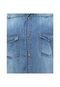 Camisa Jeans Recorte Costas Azul - Marca Basthianna