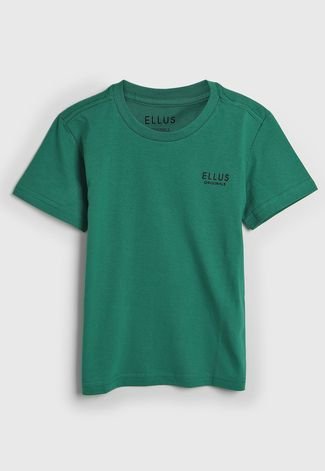 Camiseta Ellus Kids Infantil Logo Verde