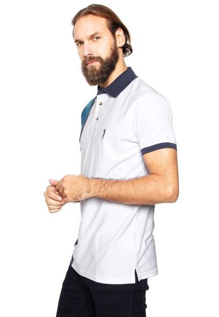 Camisa Polo Aleatory Listras Branca - Marca Aleatory