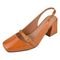 Sapato Scarpin Feminino Mary Jane Donatella Shoes Aberto Bico Quadrado Salto Alto Caramelo Verniz - Marca Monte Shoes