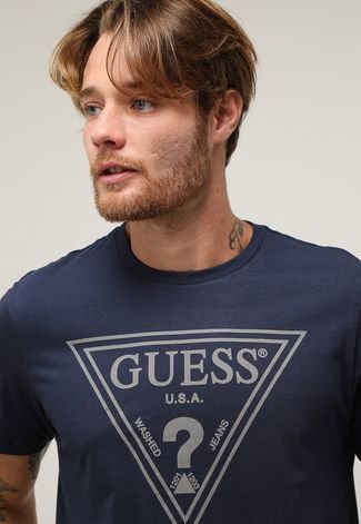 Camiseta Guess Logo Azul-Marinho