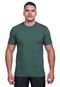 Camiseta Masculina Kit 2 Em Algodão 30.1 Camisa Gola Redonda Básica Lisa Macia Casual Techmalhas Rosa Claro/Verde Militar - Marca TECHMALHAS