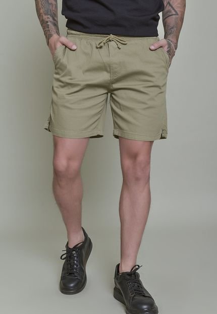 Bermuda Sarja Curta Masculina Slim Color Verde Dialogo Jeans - Marca Dialogo Jeans
