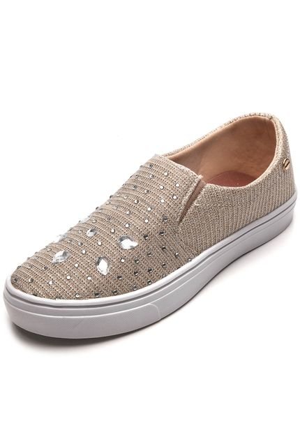 Slip On AMBER Pedraria Dourado - Marca AMBER