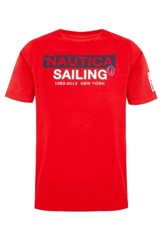 Camiseta Nautica Sailing Vermelha