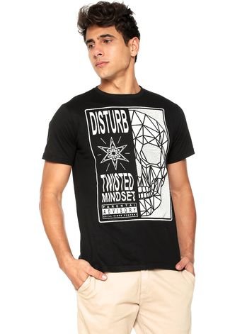 Camiseta Juice It Manga Curta Twisted Mindset  Preta