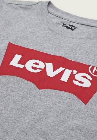 Camiseta Infantil Levis Logo Cinza