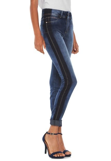 Calça Jeans Lunender Skinny Faixa Lateral Azul - Marca Lunender