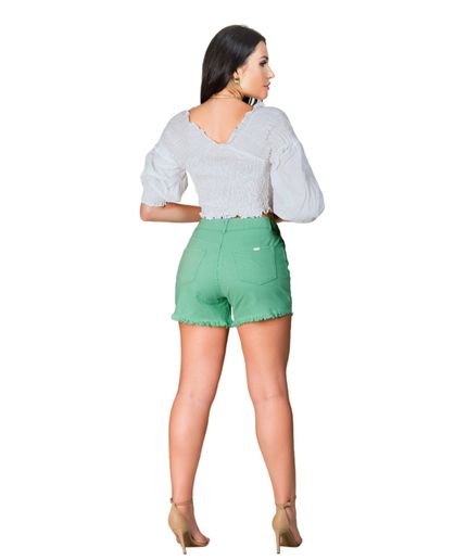 Shorts Feminino Sarja Verde Agua - Marca Razon Jeans