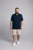 Polo Manga Curta com Zíper Comfort Básica  - Azul Marinho SXGG HIGHSTIL - Marca HIGHSTIL