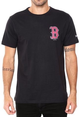 Camiseta New Era Logo Boston Red Sox Preta