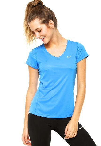 Camiseta Nike Nike Miler V-Neck Azul - Marca Nike