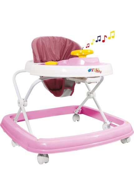 Andador Musical Styll Baby Rosa - Marca Styll Baby