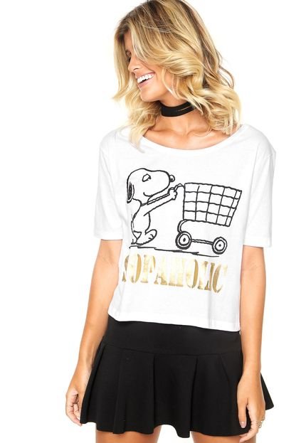 Camiseta FiveBlu Snoopy Shopaholic Branca - Marca FiveBlu
