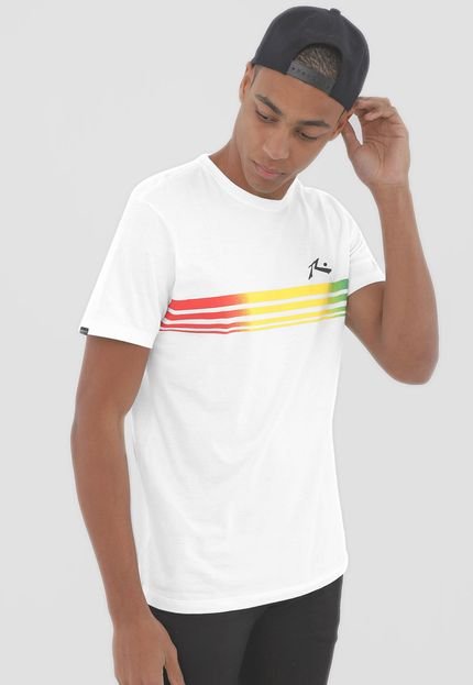 Camiseta Rusty Rasta Stipes Branca - Marca Rusty