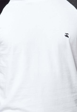 Camiseta FiveBlu Bordado Raglã Branca
