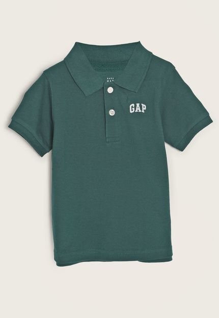 Camisa Infantil Polo GAP Logo Bordado Verde - Marca GAP