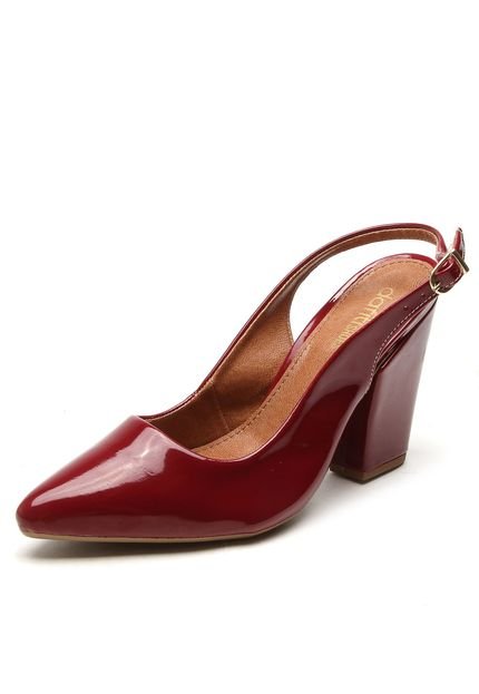 Scarpin DAFITI SHOES Bico Fino Salto Grosso Vermelho - Marca DAFITI SHOES