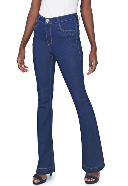 Calça Jeans Indigo Jeans Flare Pespontos Azul - Marca Indigo Jeans