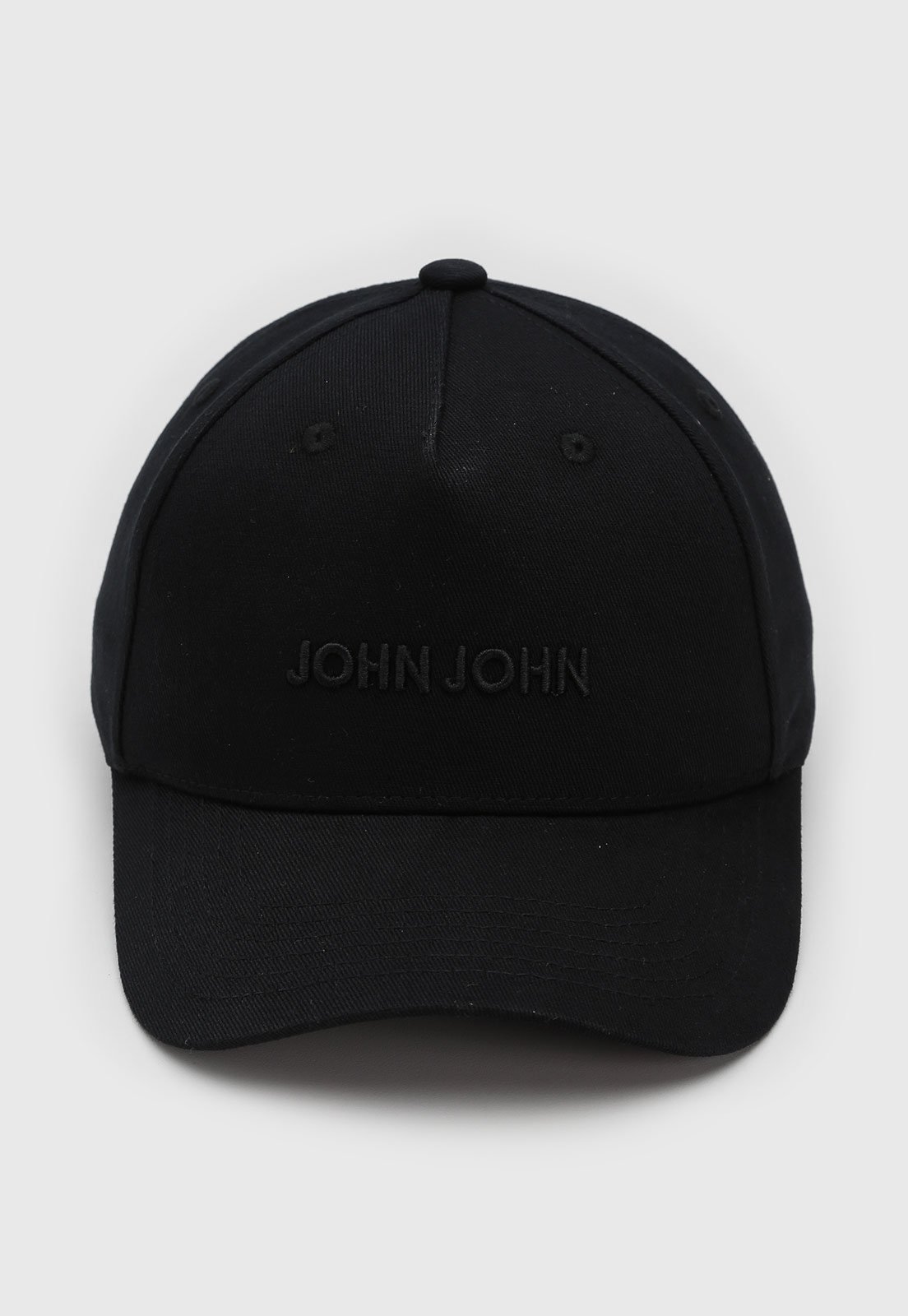 Boné John John Aba Curva Bordado Preto - Marca John John