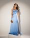 Vestido Longo de Festa Madrinhas Tomara que Caia com Fenda Cetim Zayanna Azul Serenity - Marca Cia do Vestido