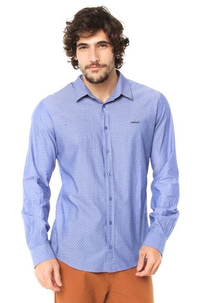 Camisa Casual Colcci Slim Tricoline Azul - Marca Colcci