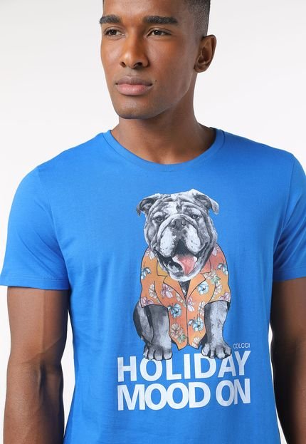 Camiseta Colcci Dog Holiday Azul - Marca Colcci