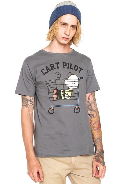 Camiseta Snoopy Cart Pilot Cinza - Marca Snoopy