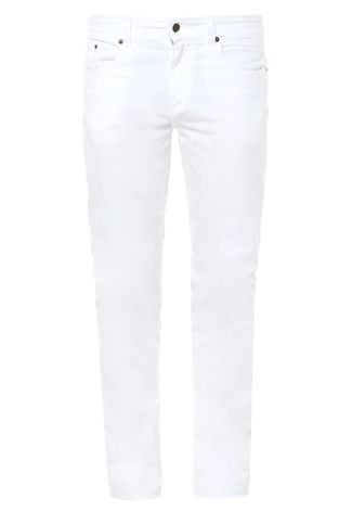 Calça Jeans Lacoste Reta Logo Branca
