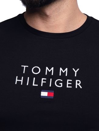 Camiseta Tommy Hilfiger Established Stackes Tee Azul Marinho