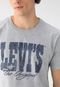 Camiseta Levis Reta Estampada Cinza - Marca Levis