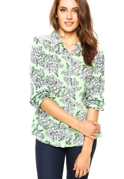 Camisa Mercatto Floral Renda Verde - Marca Mercatto
