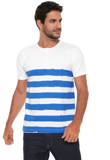 Camiseta Catamaran Portuguesa Lista Branca/Azul - Marca Catamaran