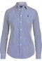 Camisa Lauren Ralph Lauren Acinturada Listras Azul - Marca Lauren Ralph Lauren