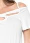 Blusa Ciganinha AMBER Transpassada Off-White - Marca AMBER