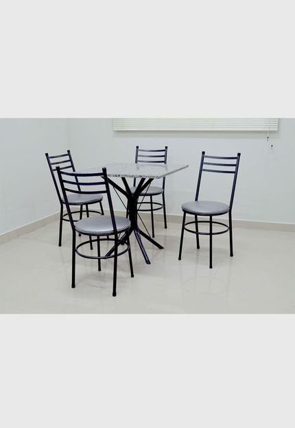 Conjunto Cozinha Sevilha 0,75 com Granito c/4 cadeiras Vitoria AçoMix - Marca Açomix