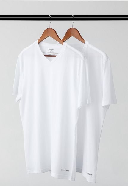 Kit 2pçs Camiseta Calvin Klein Underwear Gola V Branca - Marca Calvin Klein Underwear