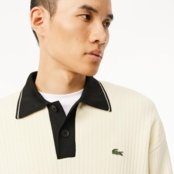 Suéter de colarinho polo fabricado na França Branco - Marca Lacoste