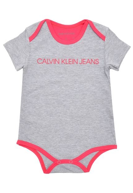 Body Calvin Klein Kids Bebê Menina Cinza - Marca Calvin Klein Kids