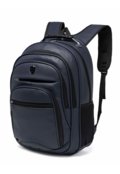 Mochila Ferrazzi Azul Escuro Trabalho Executiva Masculina Sintético Espaçosa 4 Bolsos Entrada USB - Marca Ferrazzi