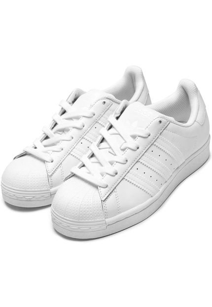 Tênis Couro Adidas Originals Superstar J Branco - Marca adidas Originals