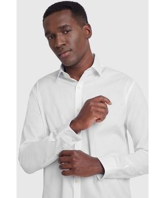 Camisa Slim Maquinetada Quadriculada Branco