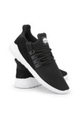 Tênis Casual Nylon Leve Perfuros Cadarço Caminhada Academia Preto Branco - Marca EVER WAY