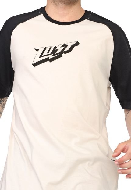 Camiseta ...Lost Raglan Voltage Off-White - Marca ...Lost